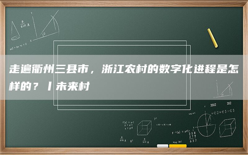 走遍衢州三县市，浙江农村的数字化进程是怎样的？丨未来村(图1)