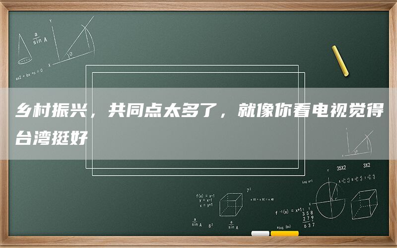 乡村振兴，共同点太多了，就像你看电视觉得其他挺好